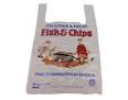 Carrier bags with logo FISH AND CHIPS  11x17x21, box of 2000 pcs