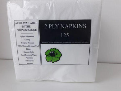 White napkin 40 cm poppies, 2 ply, 4 fold, box of 2000/1