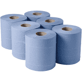 Blue roll 120m x 175mm 2 ply high quality, 6 roll in pack